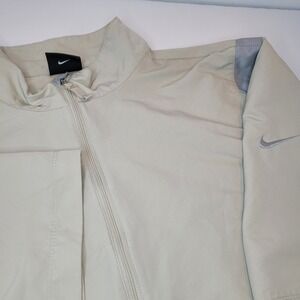Nike Golf Windbreaker Jacket Mens XL Beige Excellent 398210-244 Full Zip Coat